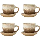 Bloomingville Brenta With Saucer Cup 4 Units Beige