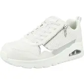 SKECHERS Baskets basses 'UNO' argent / blanc