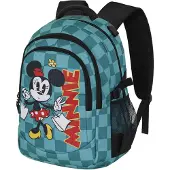 Disney Sac à dos 'Minnie Mouse Indigo-PLUS Running' turquoise / rouge foncé / noir / blanc