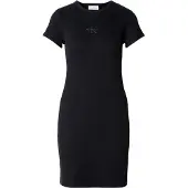 Calvin Klein Jeans Robe 'Monologo Mini' gris / noir