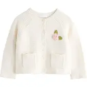 Next Cardigan 'Flower Girl' vert foncé / rose / blanc