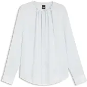 BOSS Chemisier Regular sans col en soie stretch