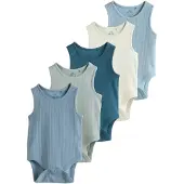 Next Barboteuse / body bleu fumé / bleu-gris / pétrole / menthe / blanc cassé