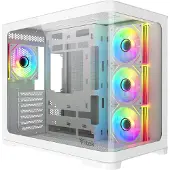 ITek PC Tower Curved Case ITGCADCCW Verre trempé blanc Eclairage ARGB