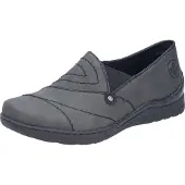 Rieker Chaussures pour femmes, chaussures basses, confortables, pantoufles, couleur grise, pour le quotidien