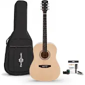 Gear4Music Guitare Acoustique Dreadnought et pack Accessoires par Natural