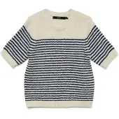 Vero Moda Pull-over 'VMRiver' bleu marine / blanc cassé