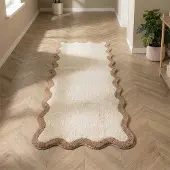 FRAAI Tapis de couloir lavable – Hazy Beige/Crème | 80x200cm | Tapis de couloir | Pile courte