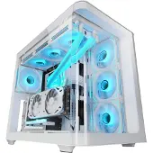 Mars Gaming MC-FUSION Gaming ATX Verre trempé incurvé à double chambre Noir