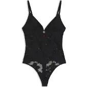 HUGO Body en dentelle à fleurs avec logo empilé