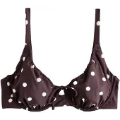 Next Hauts de bikini brun foncé / blanc cassé