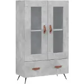 vidaXL Highboard gris béton 69,5x31x115 cm Bois composite