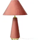 Relaxdays Lampe de table , abat-jour en velours et pied en métal, E14, H x P : 47 x 30 cm, lampe de chevet avec câble, chambre à coucher, rose/doré