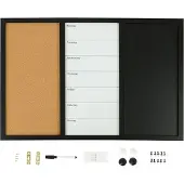 Relaxdays Kombitafel 3in1 Magnettafel-Set (90 x 60 cm)
