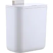 Relaxdays Poubelle de cuisine , 9 L, poubelle à compost suspendue, pour déchets organiques et résiduels, poubelle de porte, en plastique, blanche