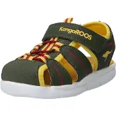 Kangaroos Chaussures ouvertes 'K-GROBI' jaune / vert foncé / bordeaux