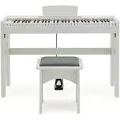 Gear4Music Keynote Junior Digital Piano & Stool White