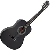 Gear4Music 3/4 Classical Guitar Black by