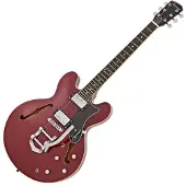 Hartwood Revival Vibrato Semi Acoustic Guitar Cherry Red