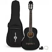 Gear4Music 3/4 Classical Guitar Pack Black by