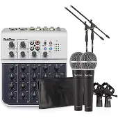 SubZero 6 Channel Mini Mixer and Microphones Bundle