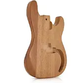Gear4Music Guitarworks Bass Guitar Body Natural Mahogany