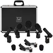 SubZero 5 Piece Drum Microphone Set with Case and Clamps