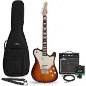Gear4Music Guitare Électrique Knoxville Select Sunburst Ampli 10 W &amp; Ensemble d'Accessoires