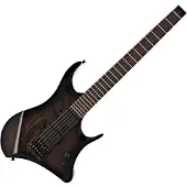 Gear4Music Harlem Headless Guitar by Trans Black