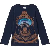 s.Oliver T-Shirt bleu marine / orange foncé