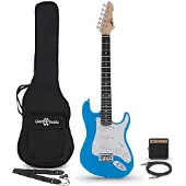 Gear4Music 3/4 LA Electric Guitar Blue Mini Guitar Amp Pack