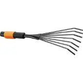 Fiskars - Petit balai à feuilles - Tête d'outil QuikFit - 7 dents - 12 cm - Dents en acier - QuikFit