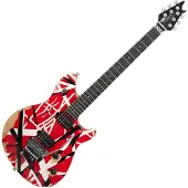 Evh Limited Edition Wolfgang Special Striped Series Red Black and White Aged
