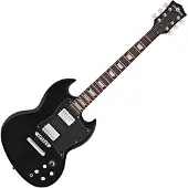 Gear4Music Guitare Électrique Brooklyn par Noir