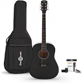 Gear4Music Dreadnought Acoustic Guitar & Accessory Pack by Black