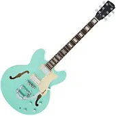 Hartwood Revival Vibrato Semi Acoustic Guitar Jade Green