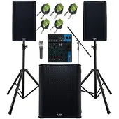QSC K12.2 12 Active PA Speaker Bundle with Stands and Cables