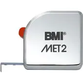 Magni BMI 490341210 Mètre à ruban de poche MET, longueur 3 m, ruban laqué blanc, sans clip (3 m)