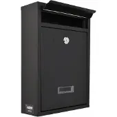 AWTOOLS Schwarzer Briefkasten 31, 215 x 320 x 85 mm (32 x 8.50 x 21.50 cm)