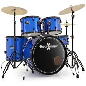 Gear4Music BDK-1+ Full Size Starter Drum Kit by Blue