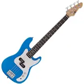 Gear4Music Guitare Basse LA 3/4 par Bleu