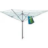 Blome Séchoir parapluie Alustar 60 m, aluminium, argent, 180 x 25 cm, Séchoir à linge, Argent