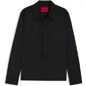 HUGO Chemise Oversized Fit en similicuir avec poches latérales