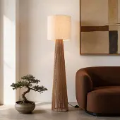 LumenXL Lampadaire Papira avec abat-jour en lin