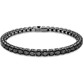 Swarovski Bracelet tennis Matrix, finition ruthenium, pierres rondes anthracite