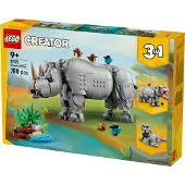 LEGO Animaux sauvages : Rhinocéros majestueux et oiseaux - Creator 31171