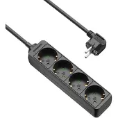 Allteq Prise - 4x schuko - 10 mètres - noir