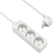 Allteq Prise - 3x Schuko - 15 mètres - blanc
