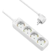 Allteq Prise - 4x schuko - 10 mètres - blanc