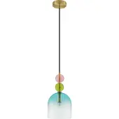 Nova Luce Suspension colorée Murano bleu
